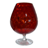 Vintage Italian red vase on foot