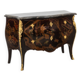 Lacquered chest of drawers with marble top. 1950s.