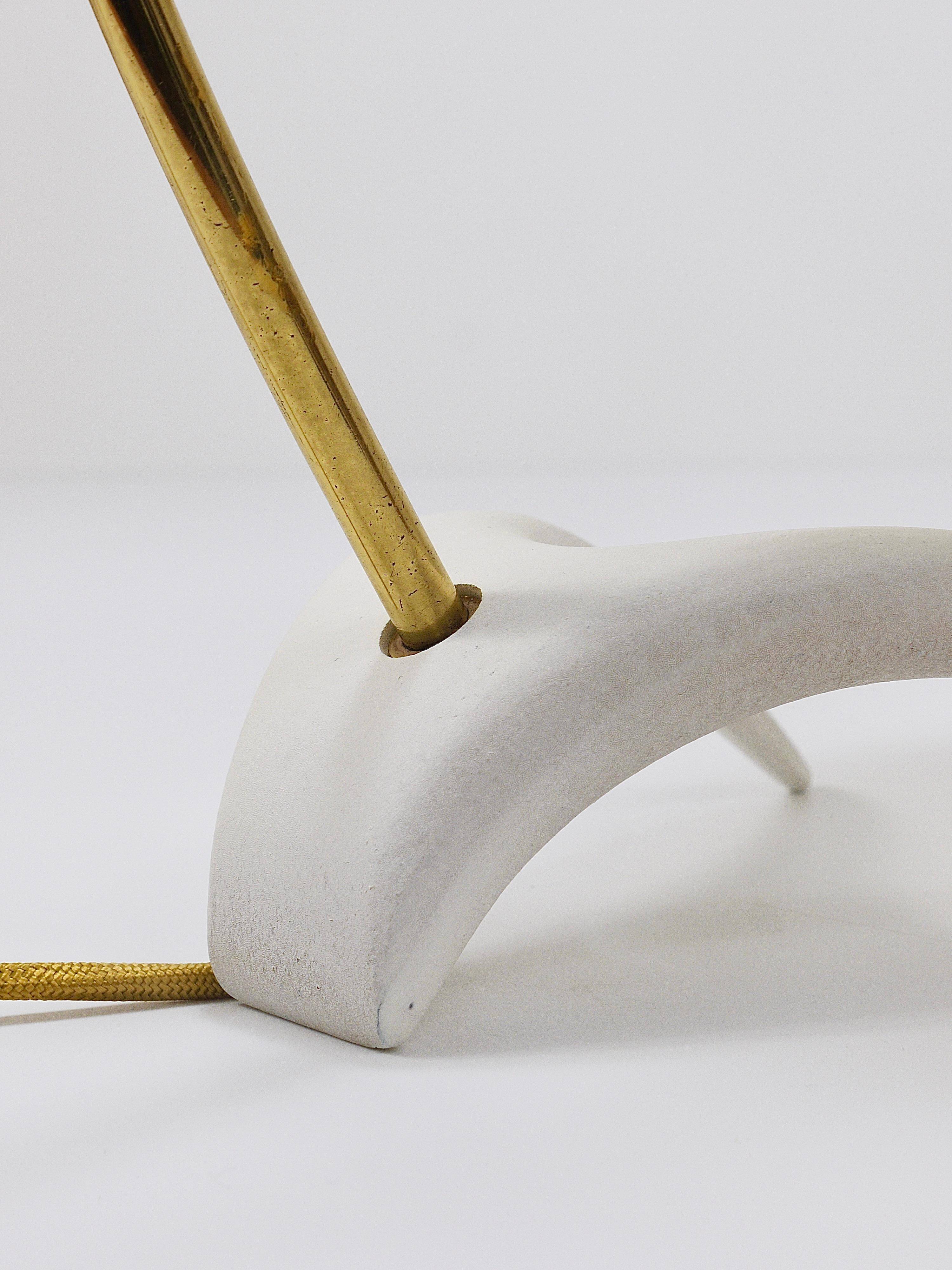 White brass desk or table lamp in the Louis Kalff style from the 1950s.