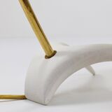 White brass desk or table lamp in the Louis Kalff style from the 1950s.