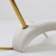 White brass desk or table lamp in the Louis Kalff style from the 1950s.