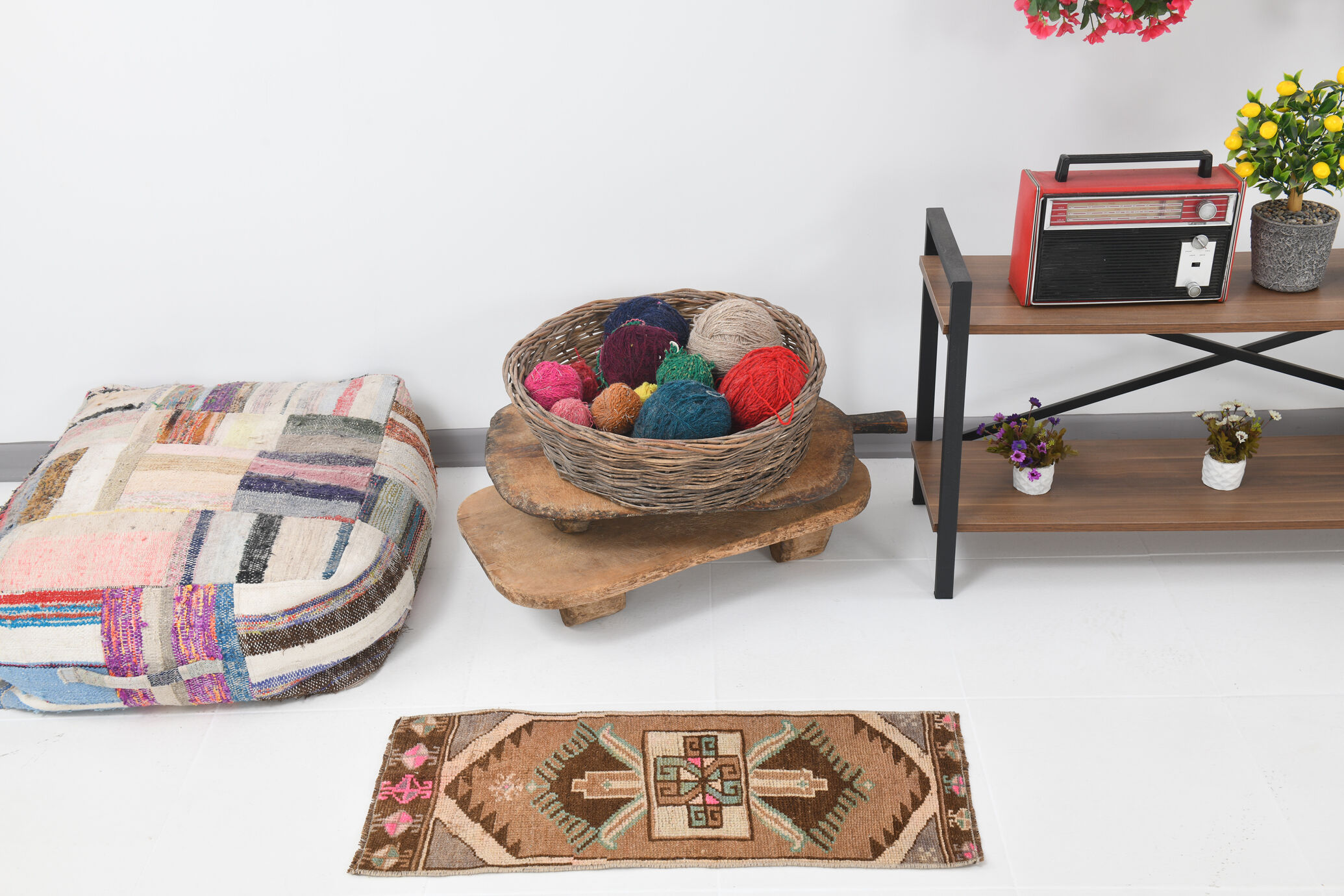 Brown Vintage Door Mat Rug