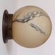 Pair of vintage wall lights, brass and "marbled" opaline, France, 1940.