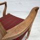 1970s, Danish armchair, striped red furniture wool, solid oak wood.