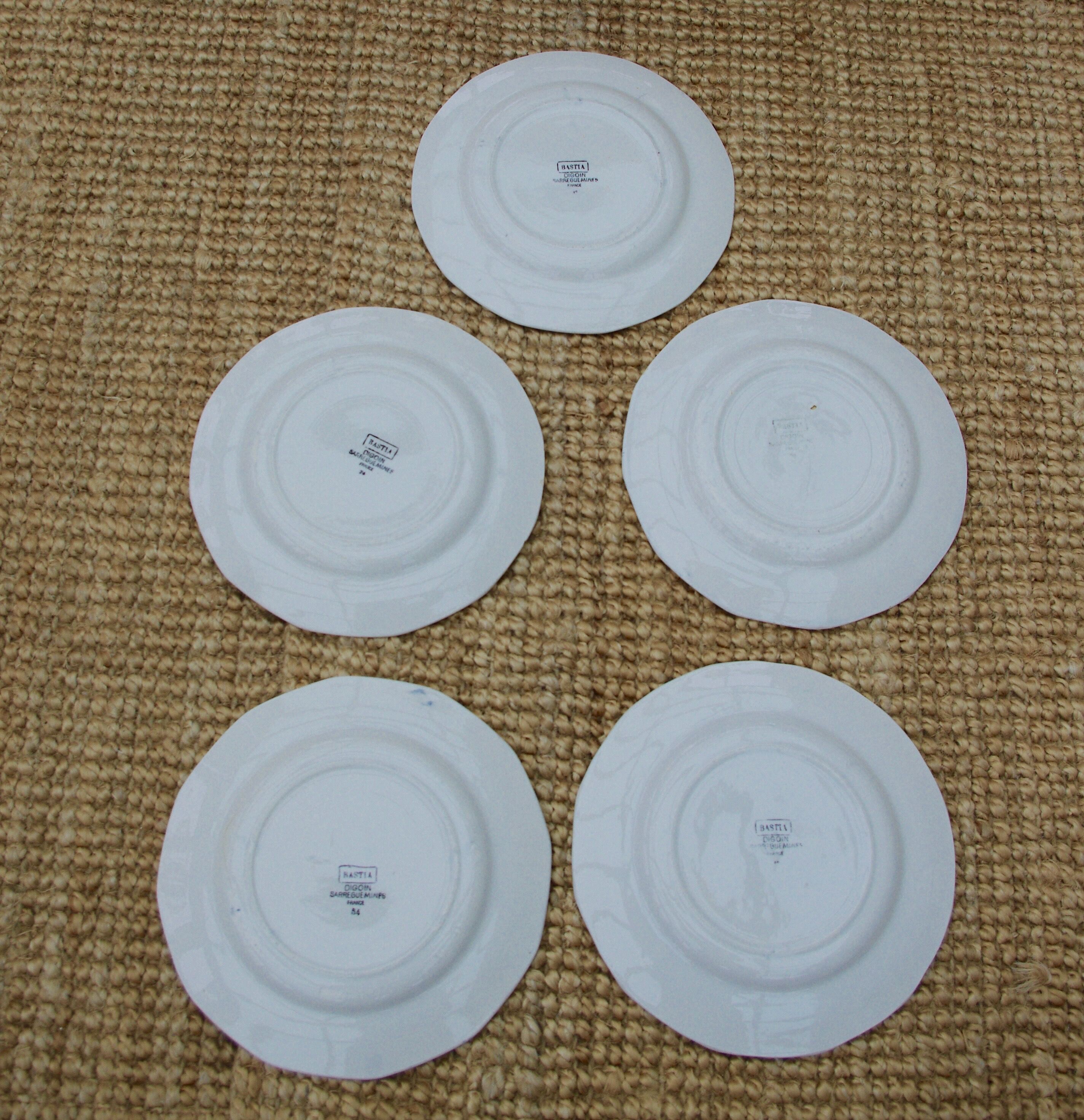 Assiettes plates Digoin Sarreguemines modèle Bastia