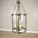 Mid-Century Metal & Glass Pendant Lamp