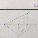 Old drawing - study of geometry - Ecole Royale Polytechnique 1824