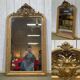 Miroir Louis XV fin XIXème en bois doré
