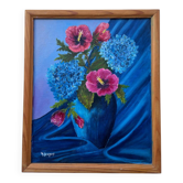 Painting of a bouquet of flowers in oil on canvas