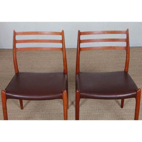 Set of 6 chairs by Niels Otto Moller in teak model 78, 1960.