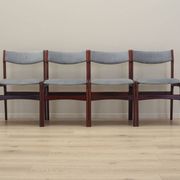 Set of four mahogany chairs, Danish design, 1970s, manufacture: Denmark