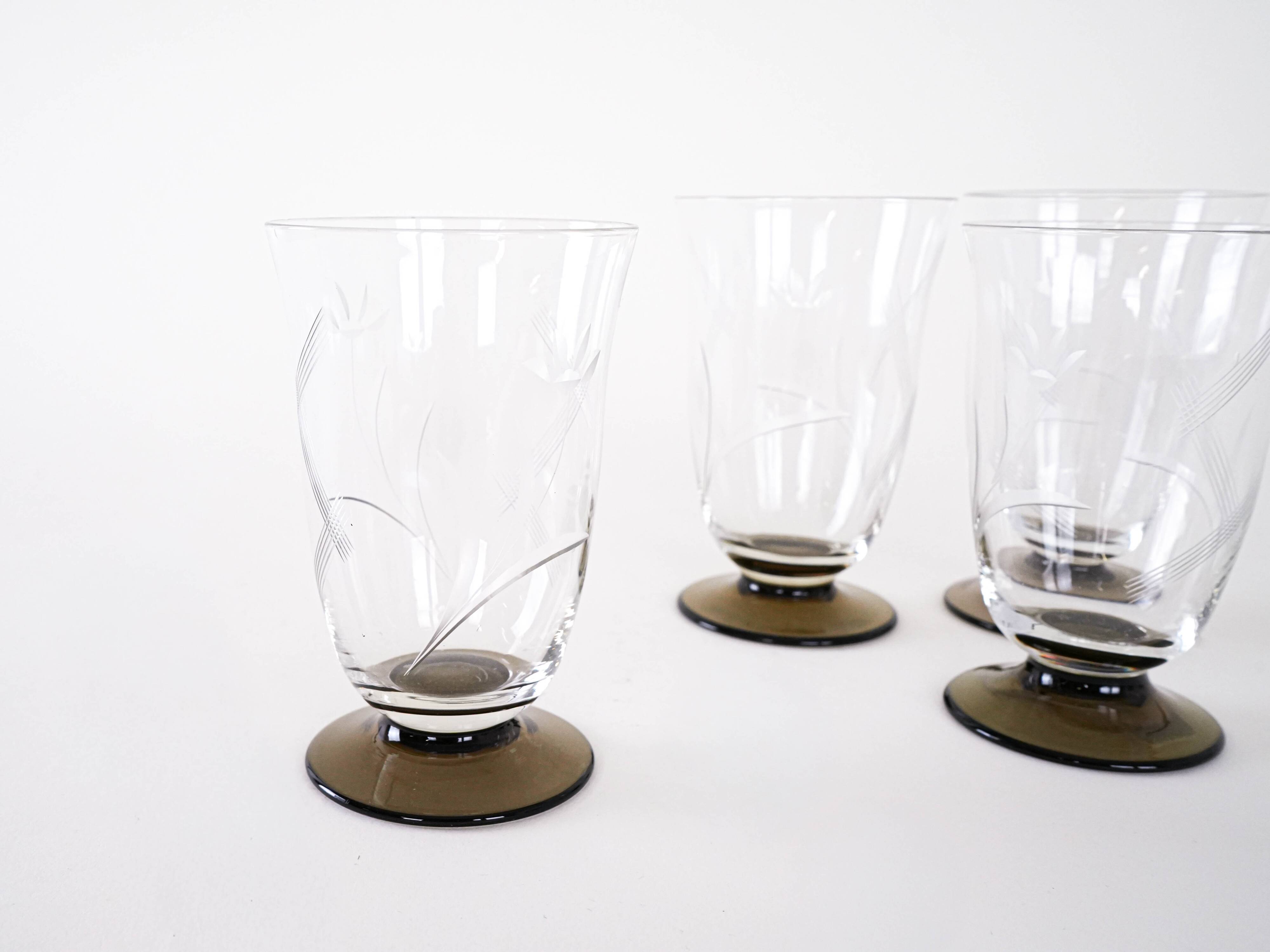 Set of four glasses, Danish design, 1970s, manufactured in Denmark
