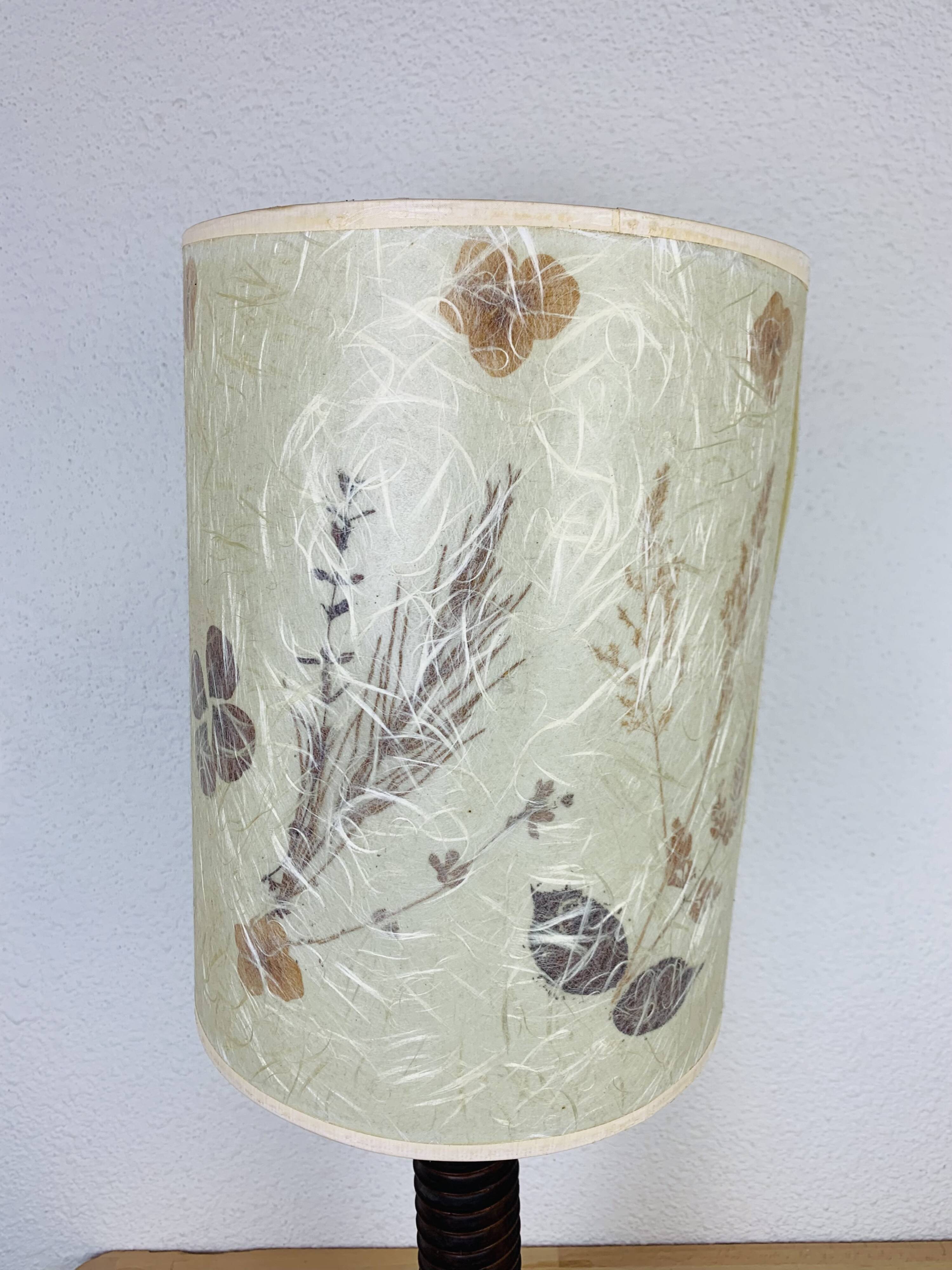 Brutalist folk art lamp 73 cm, turned wood