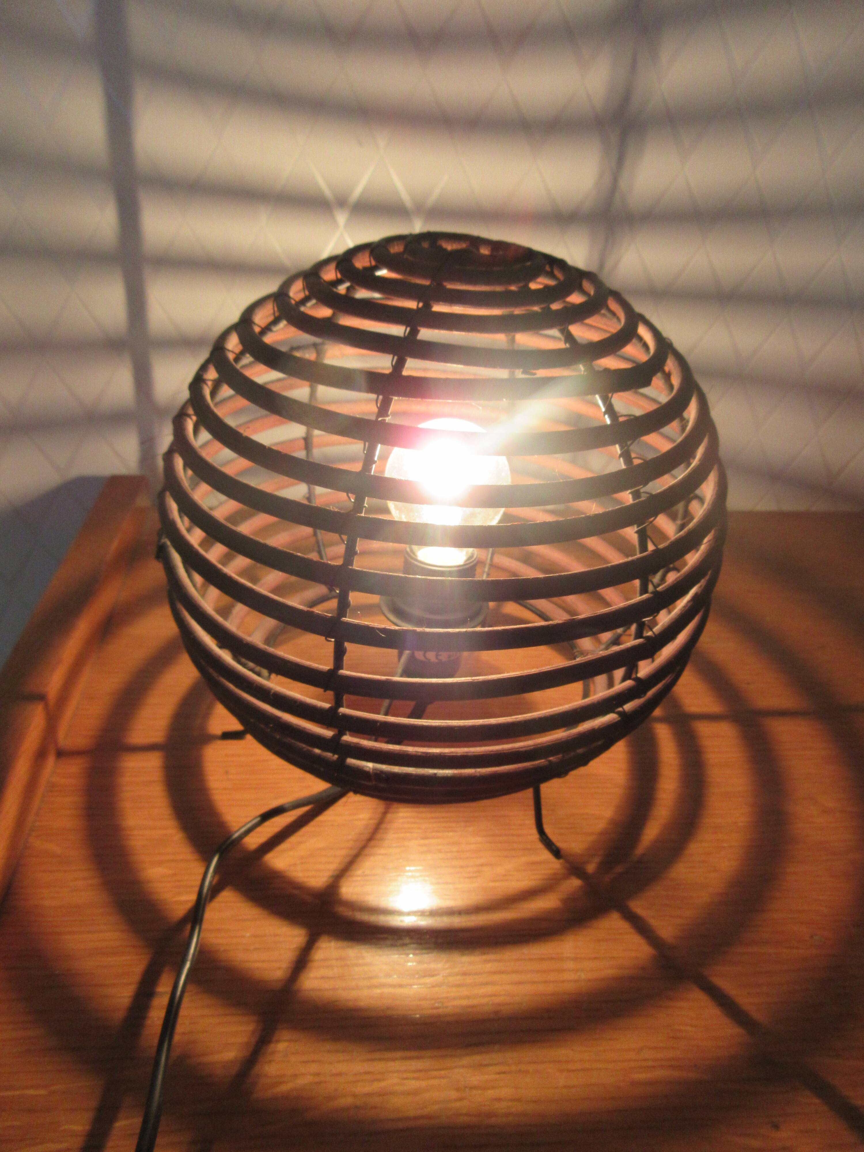 Vintage wicker ball lamp