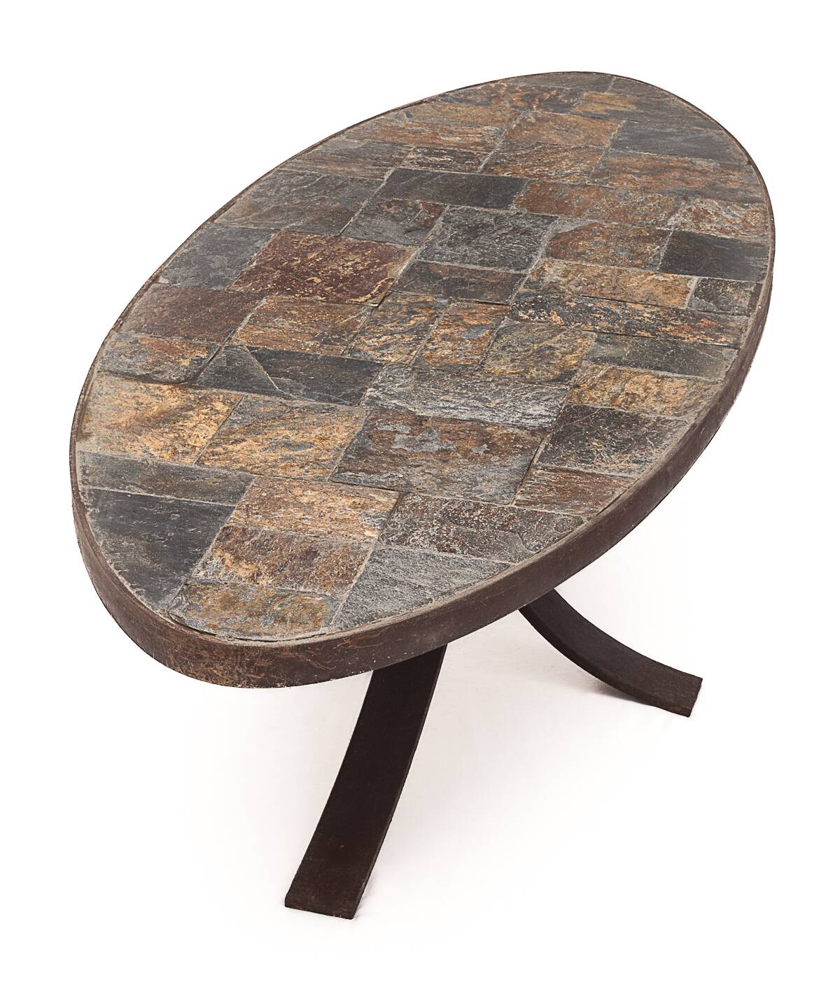 Brutalist oval table