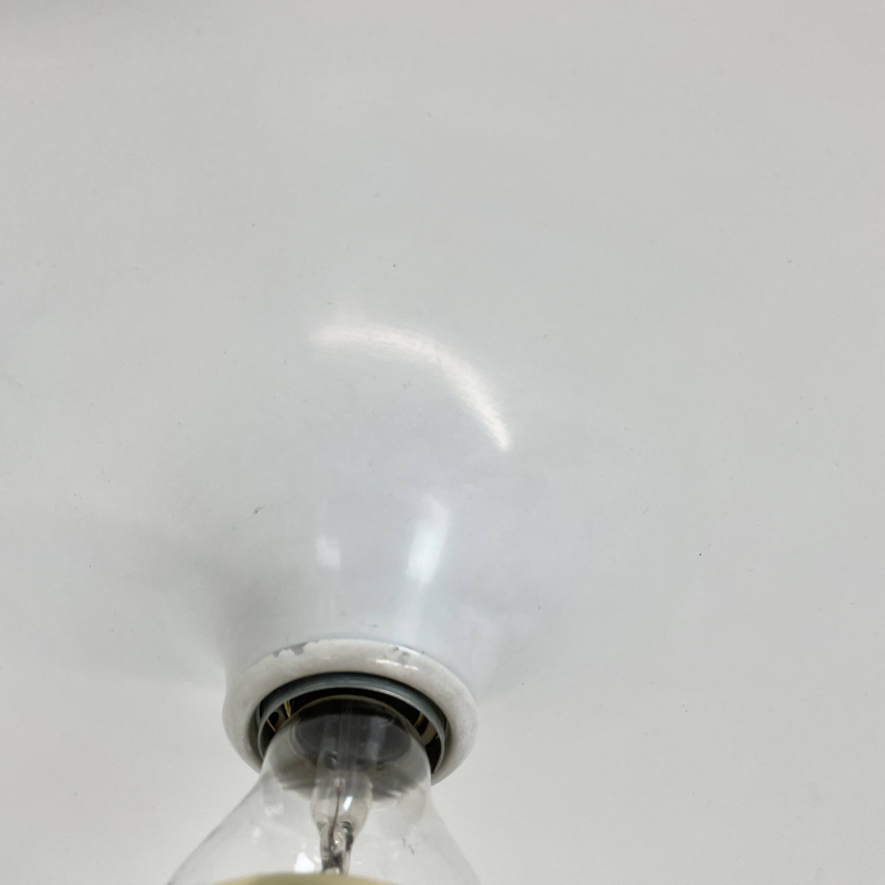 Rare white 52cm Disc Wall Light by Honsel, Germany 1970s
