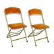 Folding chairs in gold metal and velvet