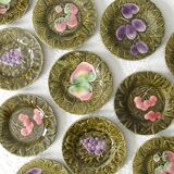 6 Sarreguemines slip plates, green model