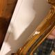 Antique Large Gilded Mirror in Wood Louis XVI Style with Quiver Pediment
