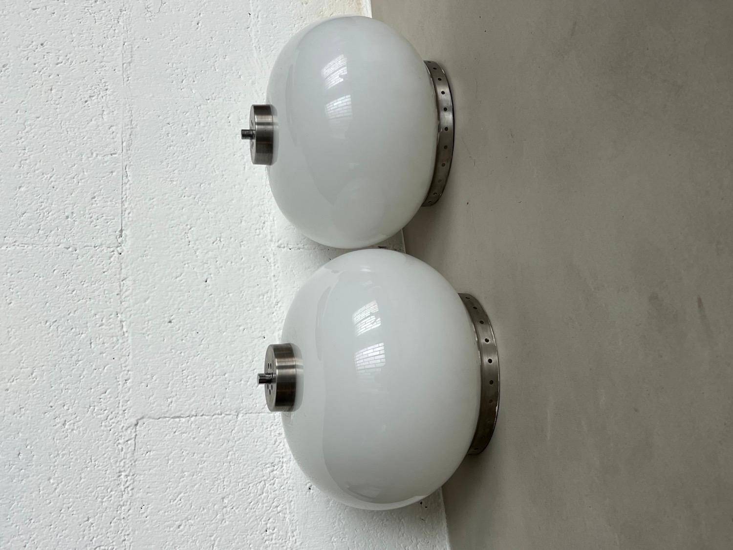 Ensemble de deux appliques / lampes de plafond / lampes de chevet par Goffredo Reggiani