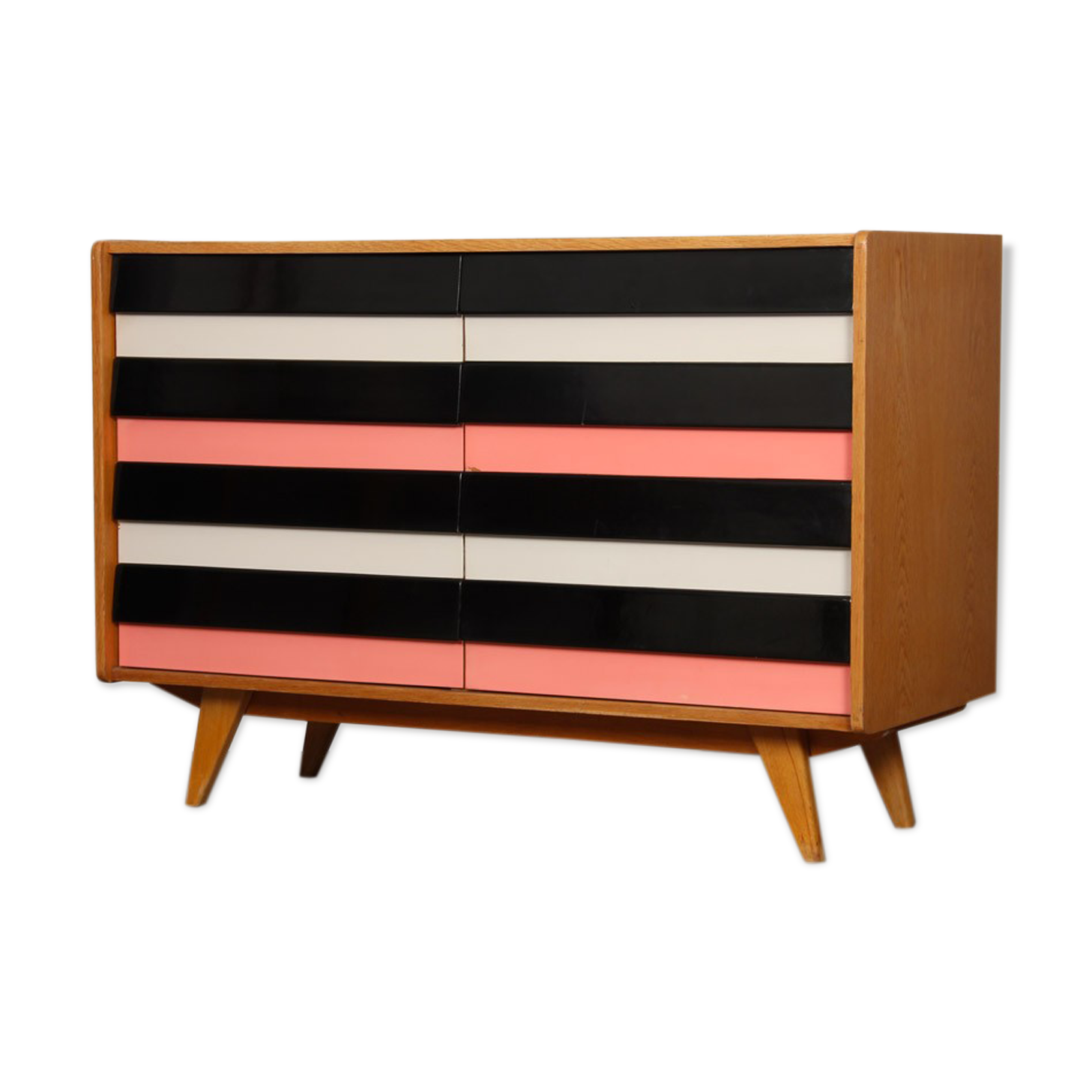 Pink and white dresser, model U-453, by Jiri Jiroutek, 1960