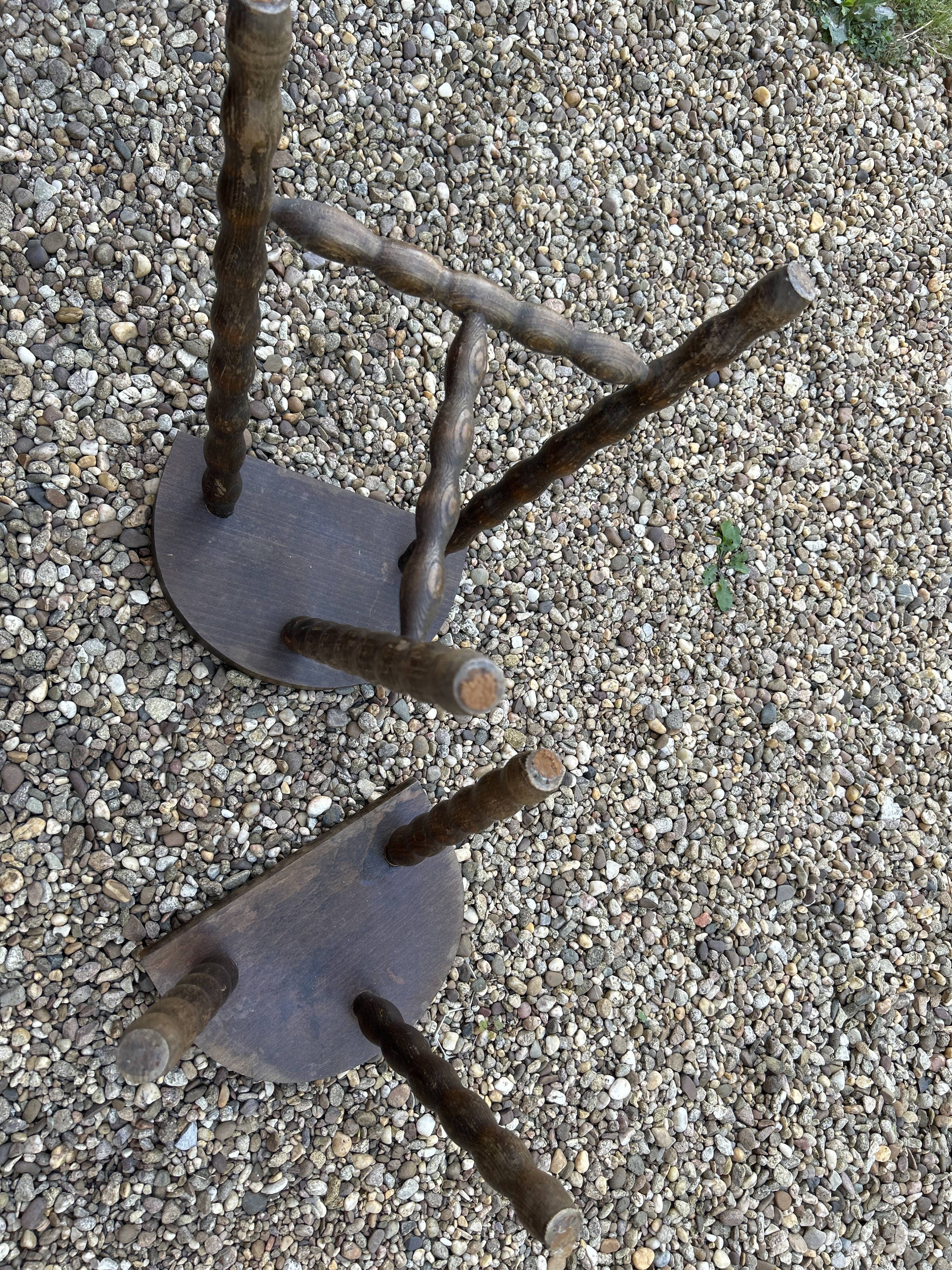 Vintage rustic style tripod stool