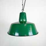 Industrial Green Enamel Pendant Lamp, 1960s