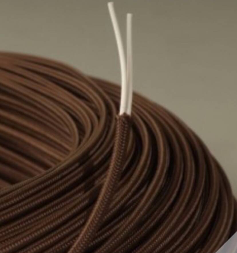 Lampe terre scarifiée, câble 2 M tissu, abat-jour