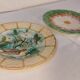 Set of two antique dessert plates in slip