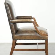 Wooden cow leather English Gainsborough chair with a stunning appearance