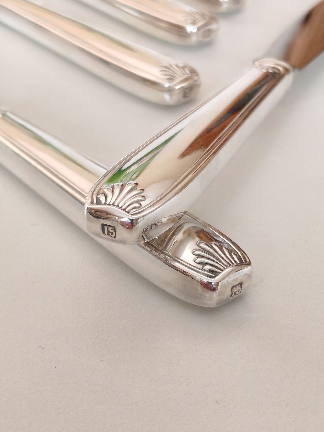 Silver-plated metal cheese knives
