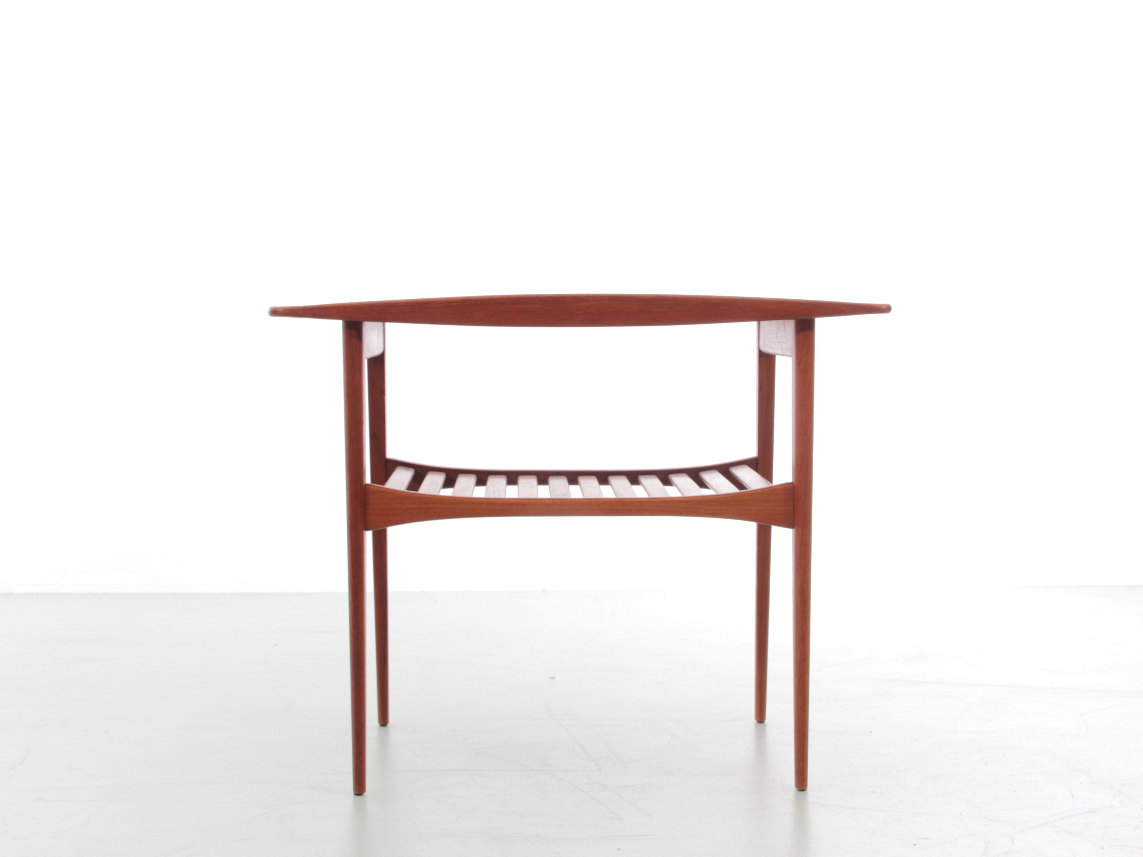 Scandinavian side table in solid teak