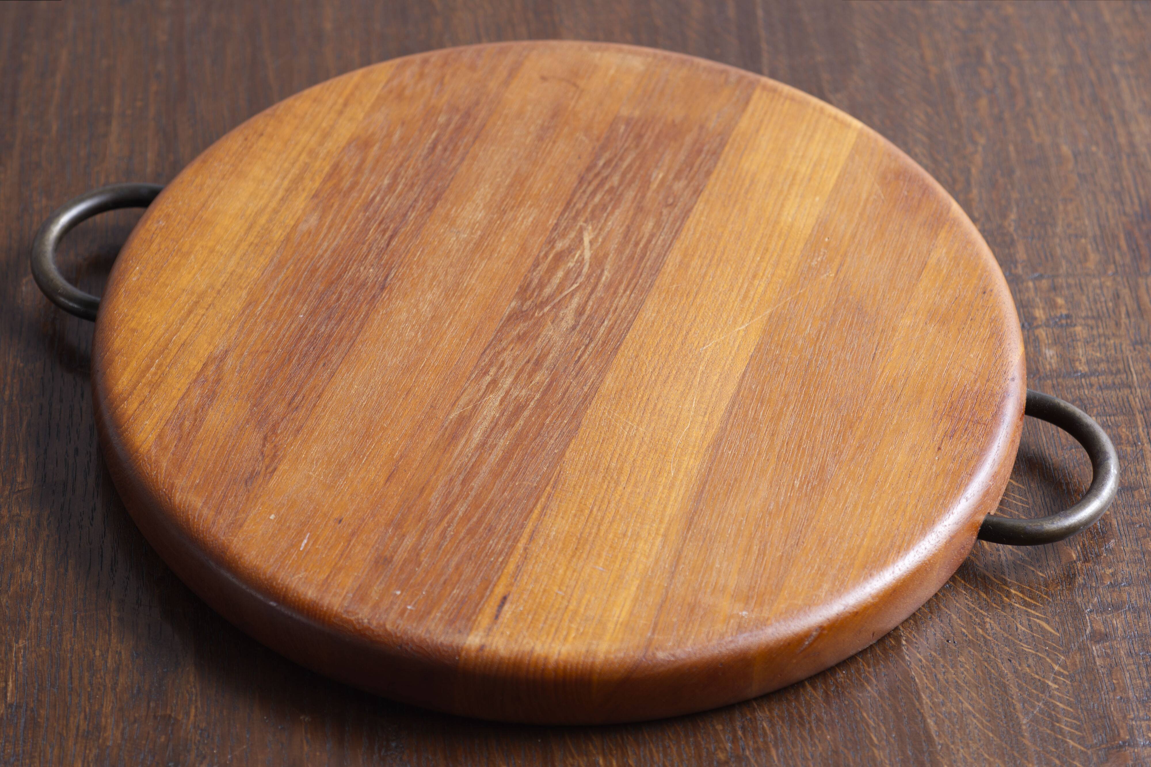 Teak tray with metal handles, Digsmed Denmark, 1960's