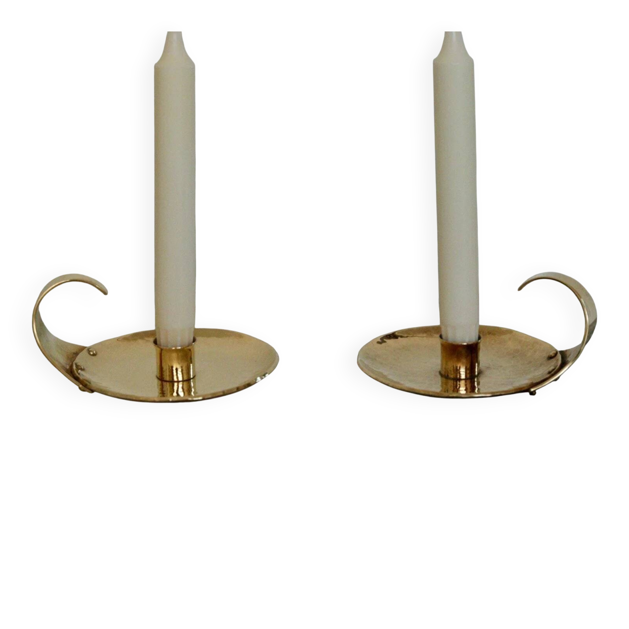 Pair of Swedish mid-century candlestick holders by Skutuna