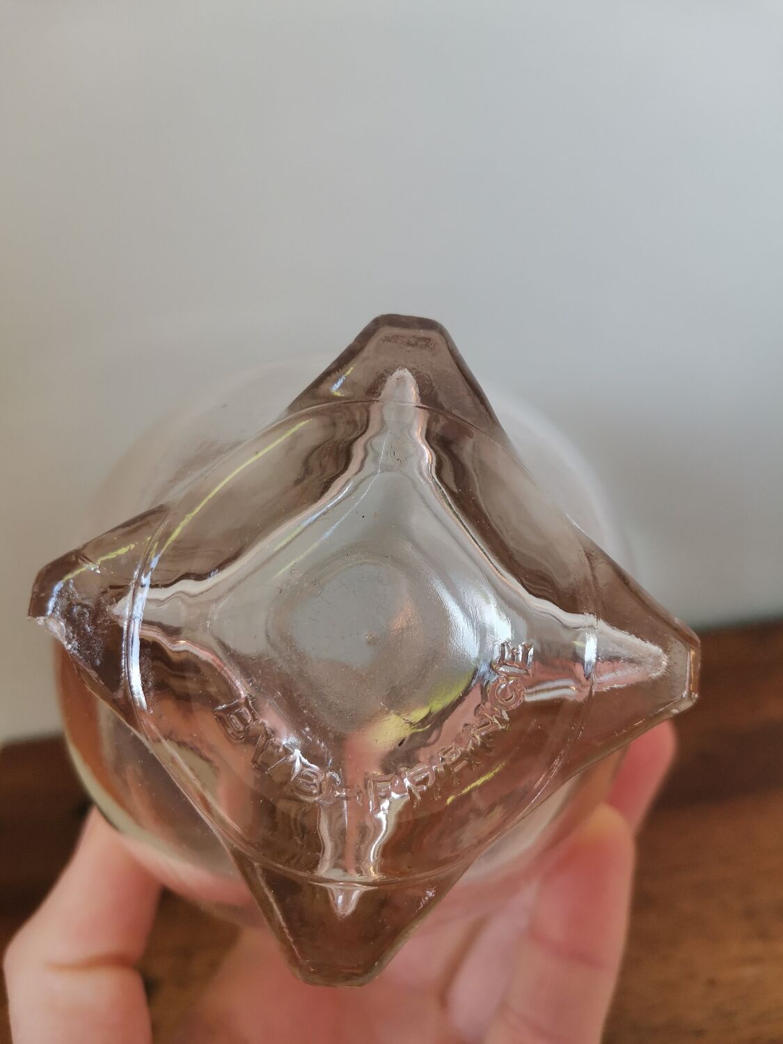 Vintage molded glass carafe bvb France vintage