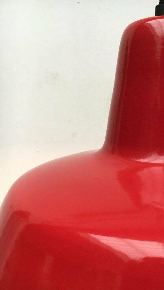 German enamelled pendant lamp from the mid-century by Kaiser Idell / Kaiser Leuchten, 1960s.