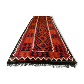 Afghan narrow Kilim Runner 384x94 cm, shabby chic, vintage decor kelim rug