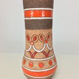 Vase 1970 Fratelli Fanciulacci, ceramic orange sandstone