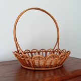 Vintage rattan basket 70s