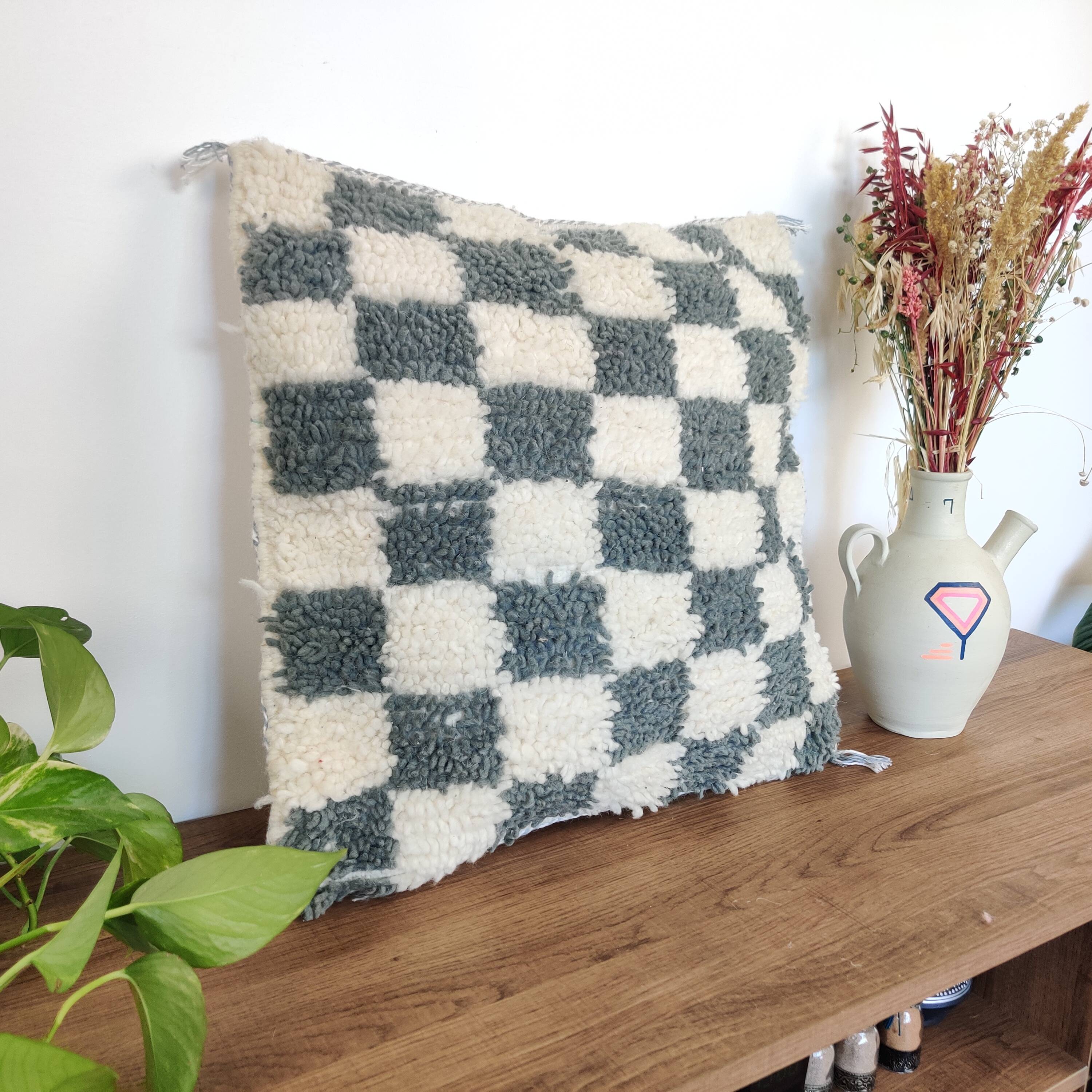 Berber cushion Damier Gray Béni Ouarain