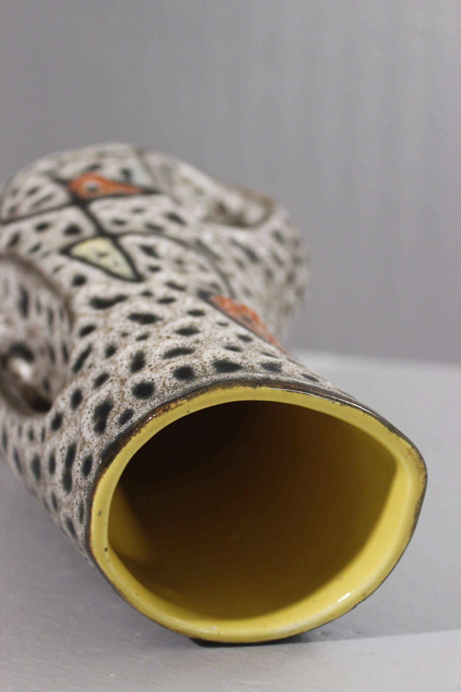 Marius Bessone in Vallauris large free-form vase with abstract decoration 1950s