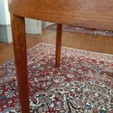 Scandinavian expandable vintage teak round table