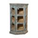 Teak glass notch with light blue patina