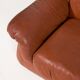 Canapé sectionnel vintage en cuir cognac au design italien des années 1970