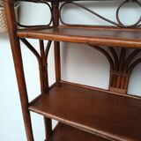 Bibliotheque buffet en bambou et rotin vintage