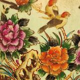 Vase signed Satsuma. Birds/Butterflies/floral patterns on a wild nature background. Gold highlights