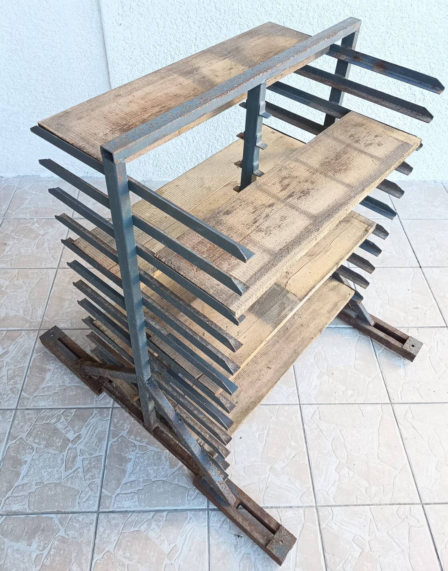 Etagère industrielle Meuble de métier métal et bois
