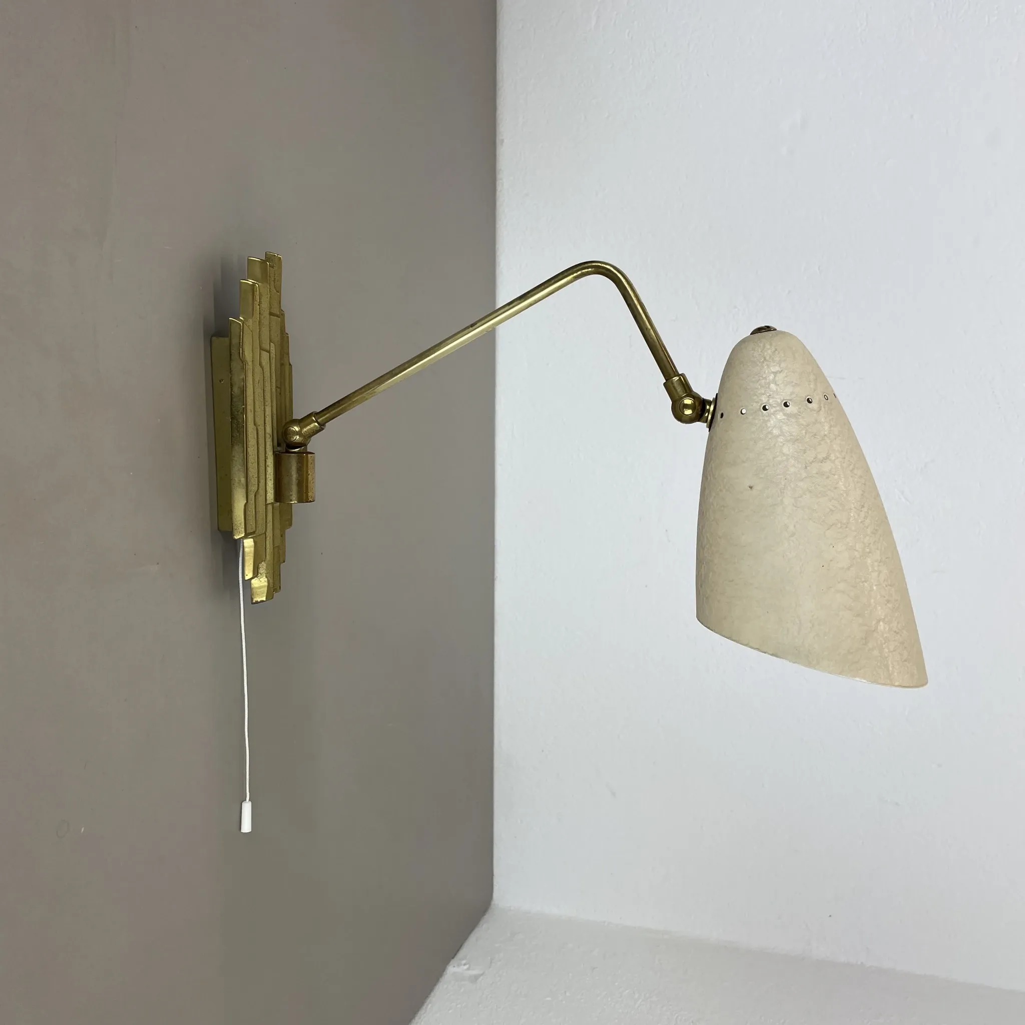 Rare Adjustable Theatre Wall Light in Brass in the Style of Stilnovo, Italy 1950s