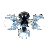 Plafonnier space age chrome et verre