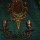 Paire d'appliques bronze avec miroir biseauté XIXème
